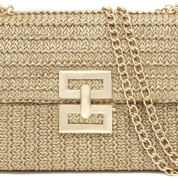 Versatile Boho Crossbody Bag - Lightweight Straw Purse for Summer Outings - Picture 1 of 6
